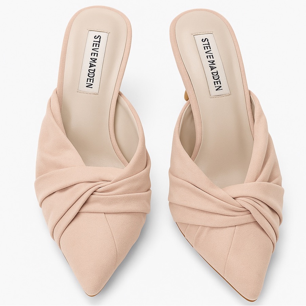 💕Shoe Mart Blush Pink Faux Suede Kitten Heels